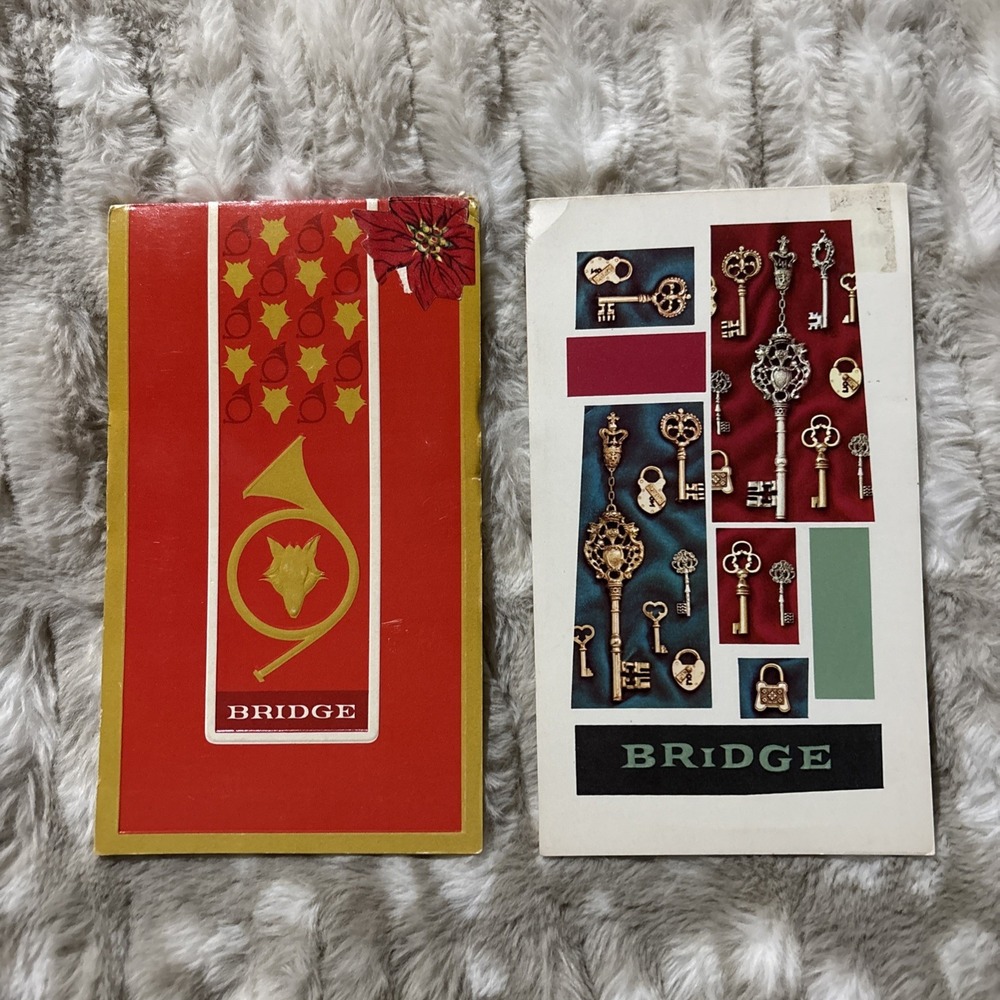 Vintage MCM Colorful Designer Series Bridge Score Pads - Lot Of Two Books